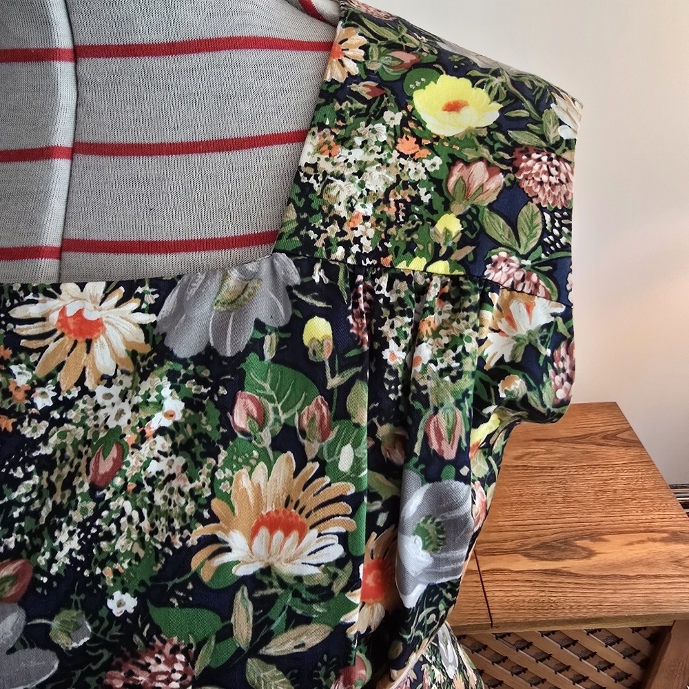 1970s Vintage Tailor Made Floral Print Jacket & Dress with Orange Accents​​ - Picture 9 of 12